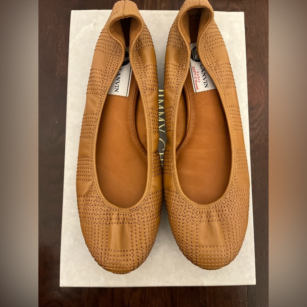 Lanvin brand new tan leather shoes